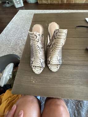 Aldo Legossa Snakeskin Print Open-Toe Stiletto Mule Heels